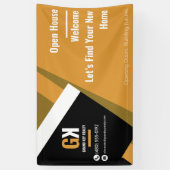 Onroerend goed open huis | Black & Gold-makelaar Spandoek (Verticaal)