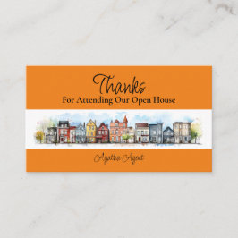 Onroerend goed Open huis Dank u geel Afsprakenkaartje