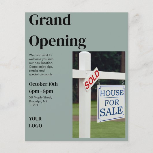 Onroerend Goed Open Huis Flyer | Modern (Voorkant)