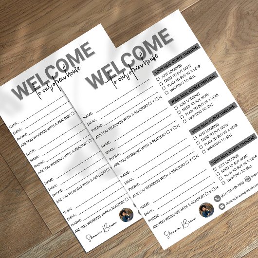 Onroerend goed Open Huis Inloggen Blad Flyer