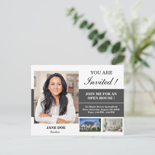 Onroerend goed Open Huis Uitnodiging (Staand voorkant)