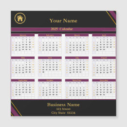Onroerend goed Paarse Black Gold Business Calendar