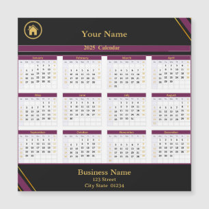 Onroerend goed Paarse Black Gold Business Calendar