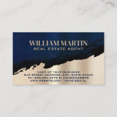 Onroerend goed Palm Tree Logo | Blauw goud Visitekaartje (Achterkant)