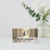 Onroerend goed pictogram | Goudmarmer | Metallisch Visitekaartje (Staand voorkant)