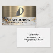 Onroerend goed pictogram | Goudmarmer | Metallisch Visitekaartje (Voorkant / Achterkant)