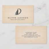 Onroerend goed pictogram | papierstructuur visitekaartje (Voorkant / Achterkant)