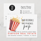 onroerend goed Popcorn verwijzingen Mededeling Aankondigingskaart (Voorkant / Achterkant)