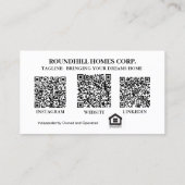 Onroerend goed Professional Voeg foto logo QR-code Visitekaartje (Achterkant)