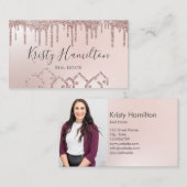 Onroerend goed Professioneel Huis Realtor Blush Fo Visitekaartje (Voorkant / Achterkant)