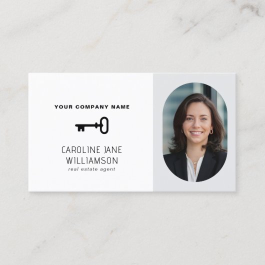 Onroerend goed professionele foto QR code key logo Visitekaartje (Voorkant)