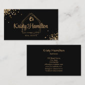 onroerend goed professionele huismakelaargoud visitekaartje (Voorkant / Achterkant)