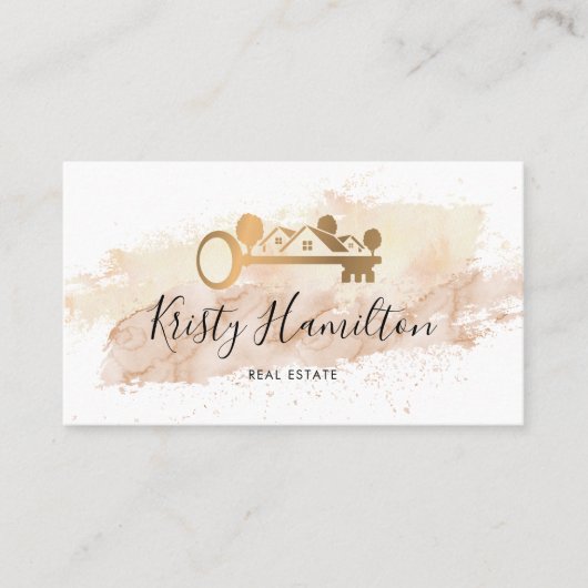 onroerend goed professionele makelaar sleutel foto visitekaartje (Voorkant)