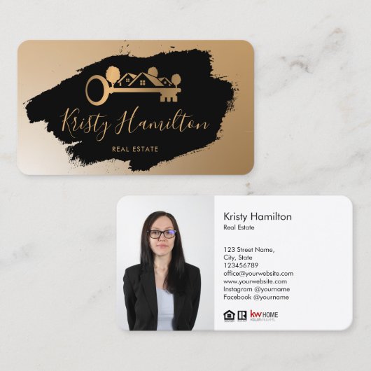 onroerend goed professionele makelaar - sleutel to visitekaartje (Voorkant / Achterkant)