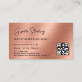 Onroerend goed QR-code foto Rose Goud Metaal  Visitekaartje (Achterkant)