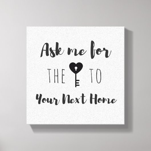 Onroerend goed Quote Canvas Art Afdruk (Voorkant)