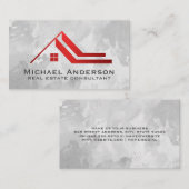 Onroerend goed | Red Metallic Logo Visitekaartje (Voorkant / Achterkant)