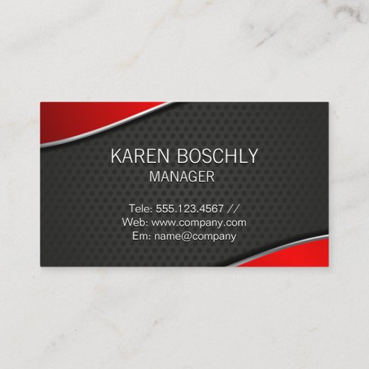Onroerend goed | Rood Metaalglans | Gaas Visitekaartje (Achterkant)