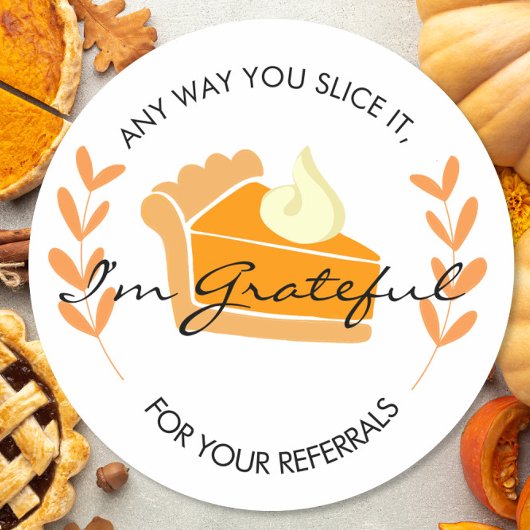 onroerend goed slice pie verwijzingen Aankondiging Ronde Sticker