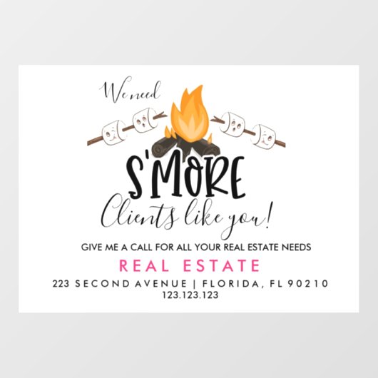 onroerend goed SMORE-verwijzingen Aankondiging-win Raamsticker (Vel)