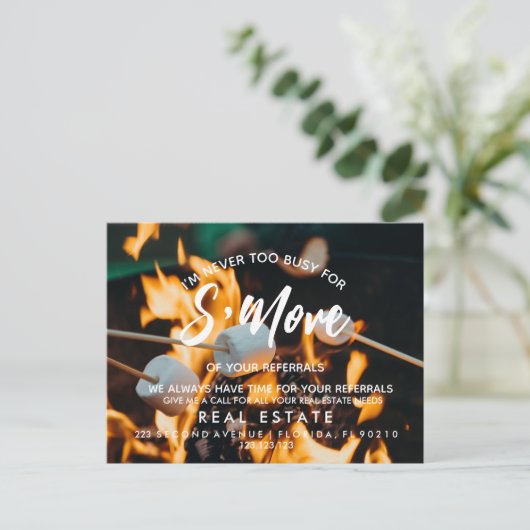 onroerend goed S'MOREreferrals Aankondiging (Staand voorkant)
