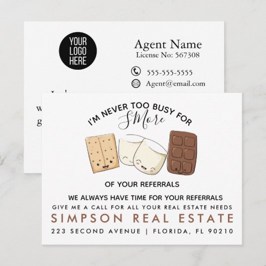 onroerend goed S'MOREreferrals Aankondiging (Voorkant / Achterkant)