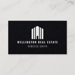 Onroerend goed Solid Black Logo Listing Agent Real Visitekaartje