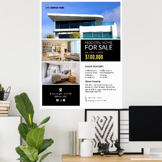 Onroerend goed te koop Aangepast Poster (Thuiskantoor)