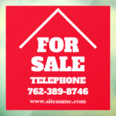 Onroerend goed te koop Aangepast venster Cling Raamsticker (Vel 3)