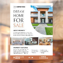 Onroerend goed te koop Bewerkbare vensterklemming Raamsticker