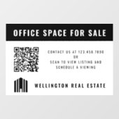 Onroerend goed te koop QR-code Zwart Wit Raamsticker (Vel)