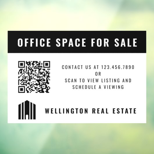 Onroerend goed te koop QR-code Zwart Wit Raamsticker (Vel 3)