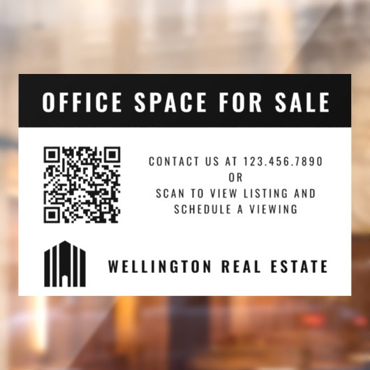 Onroerend goed te koop QR-code Zwart Wit Raamsticker (Vel 2)