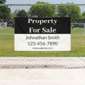 Onroerend goed te koop zwart wit zakelijk onroeren spandoek (Insitu)