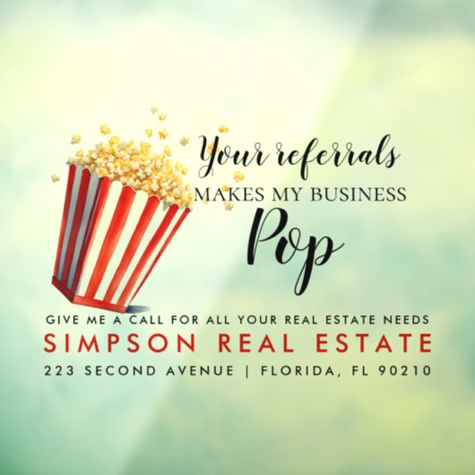 onroerend goed Uw verwijzingen maken mijn bedrijf  Raamsticker (Vel 3)