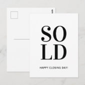 Onroerend goed verkocht Gelukkige afsluitingsdag  Briefkaart (Voorkant / Achterkant)