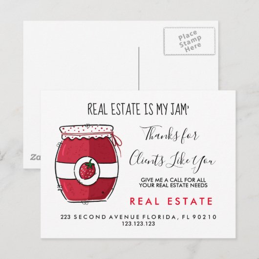 onroerend goed Verwijzing naar Jam Aankondiging (Voorkant / Achterkant)