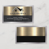 Onroerend goed | Visitekaartje van metalen goudmar (Voorkant / Achterkant)