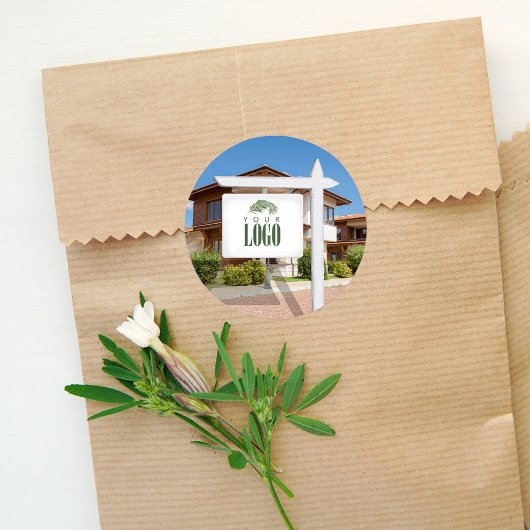Onroerend goed Voeg uw Logo aangepaste foto toe Ronde Sticker