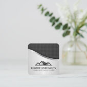 Onroerend goed voor koolstofvezel Metallic Vierkante Visitekaartje (Staand voorkant)