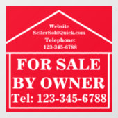 Onroerend goed voor verkoop door EIGENAAR Aangepas Raamsticker (Vel)