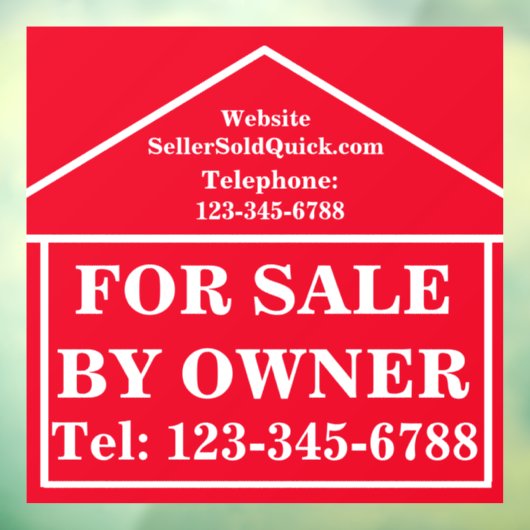 Onroerend goed voor verkoop door EIGENAAR Aangepas Raamsticker (Vel 3)