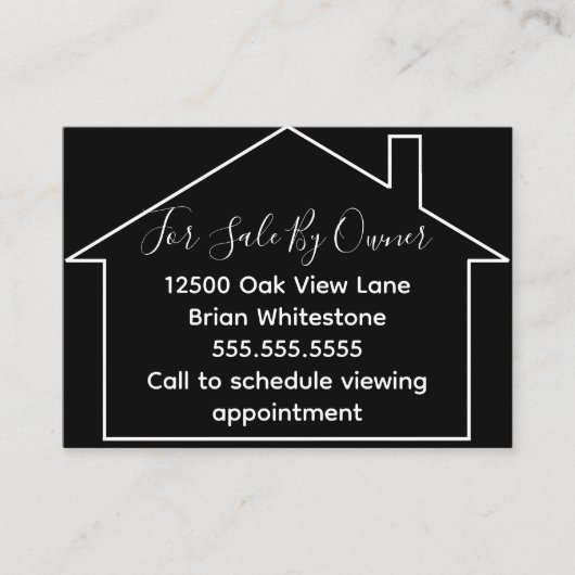Onroerend goed voor verkoop door eigenaar Black Ho Visitekaartje (Voorkant)