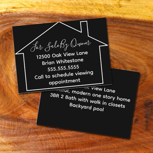 Onroerend goed voor verkoop door eigenaar Black Ho Visitekaartje