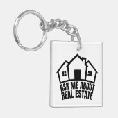 Onroerend goed - Vraag me naar onroerend goed Sleutelhanger (Voorkant Links)