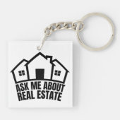 Onroerend goed - Vraag me naar onroerend goed Sleutelhanger (Achterkant)