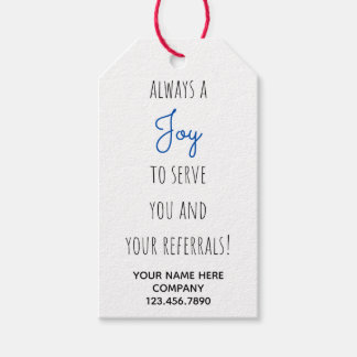 Onroerend goed Vreugde om verwijzingen te serveren Cadeaulabel