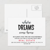 onroerend goed Waar dromen thuiskomen Aankondigingskaart (Voorkant / Achterkant)