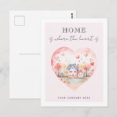 Onroerend goed Waterverf Hart Home Briefkaart (Voorkant / Achterkant)