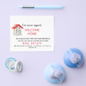 onroerend goed WELCOME HOME Aankondiging Briefkaar Flyer (Enkel)